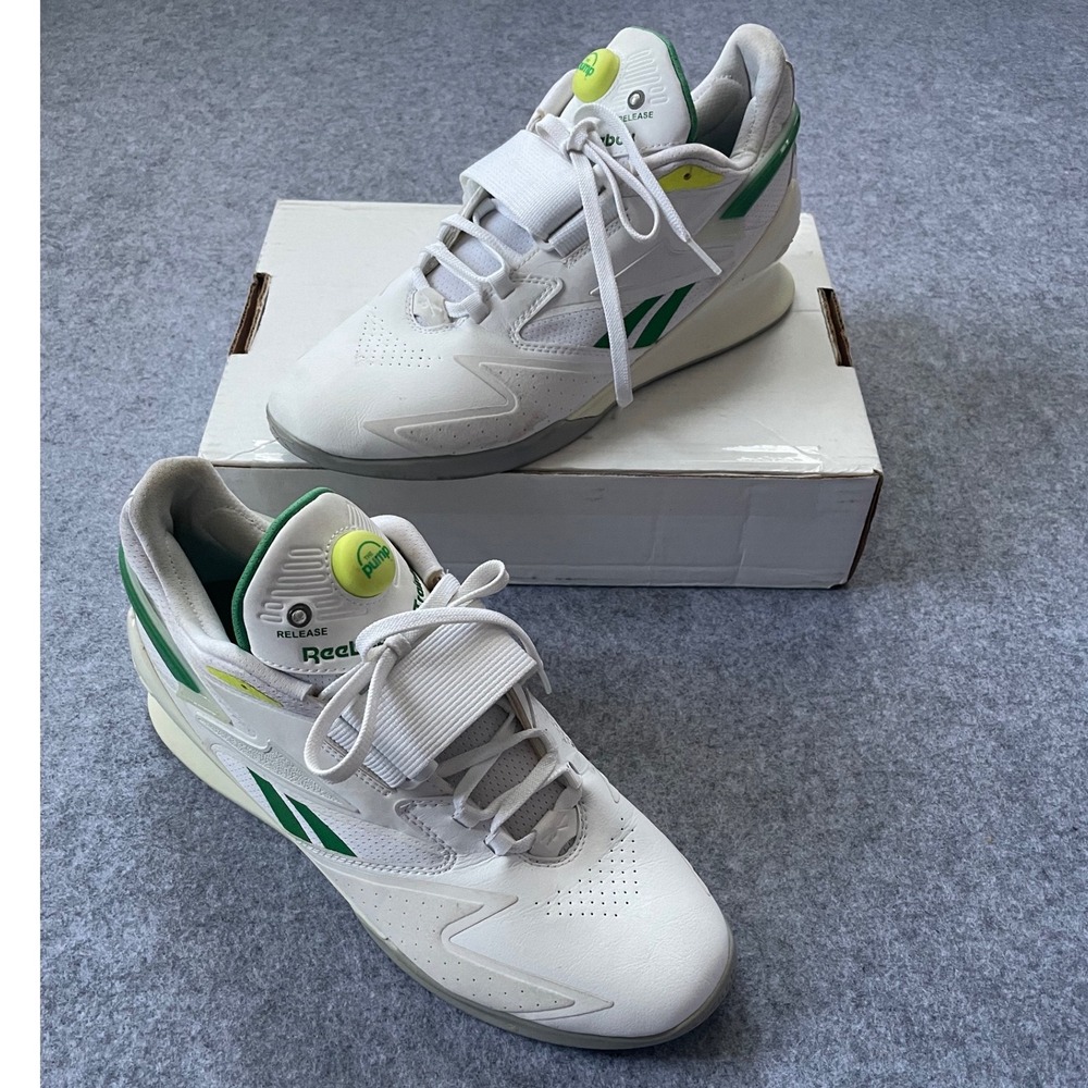 Reebok Legacy Lifter II Pump VTG Mens White Green Training Shoes HP9233 Size 12